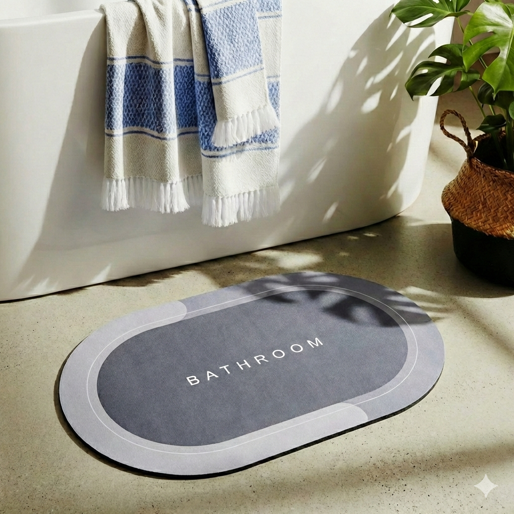 RitiHome Ultra-Slim Quick-Dry Bath Mat (Set of 2) – 3.5mm Anti-Skid Rubber